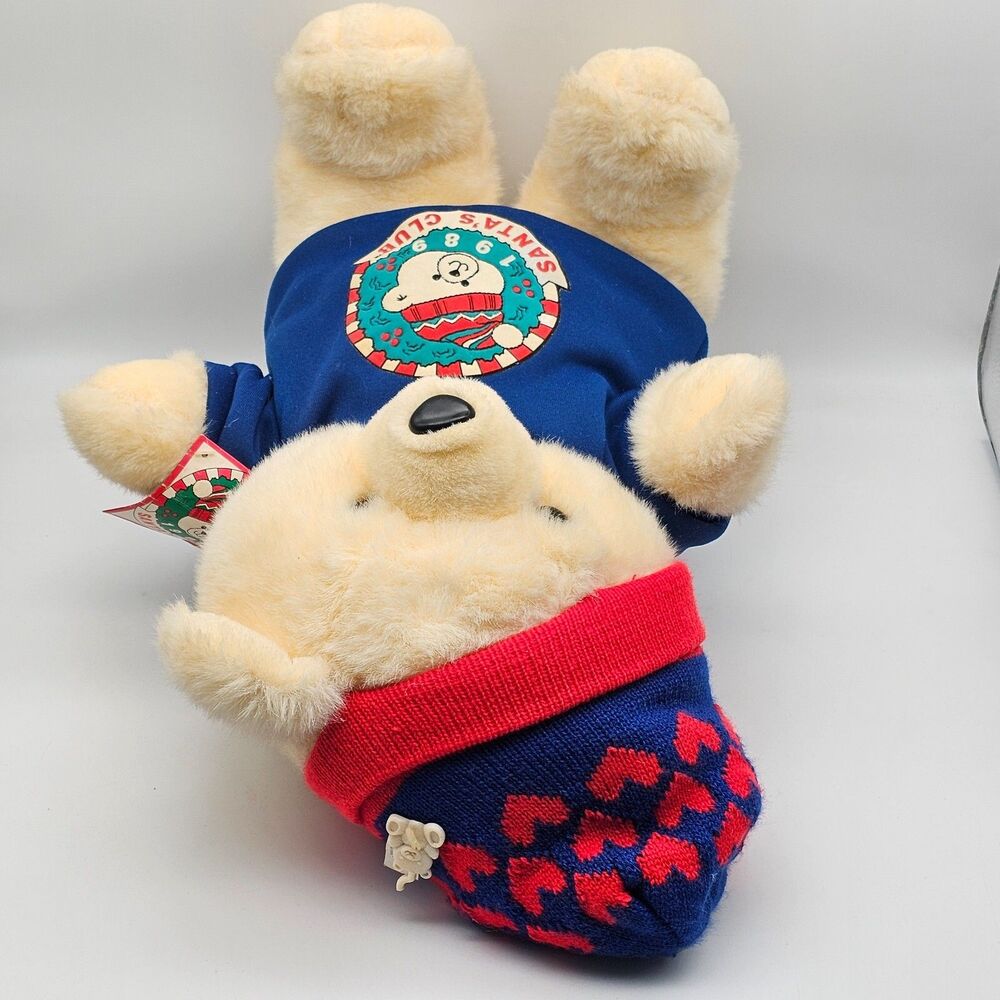 Christmas Bear Plush Stuffed Animal K-Mart 1989 Santas Club TAGS 18" VTG Dan Dee - Picture 4 of 12